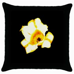 Yellow And Orange Tulip Throw Pillow Case (black) by okhismakingart