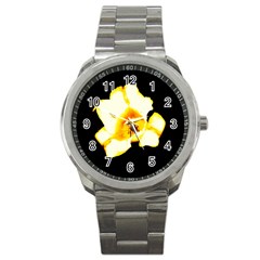 Yellow And Orange Tulip Sport Metal Watch by okhismakingart