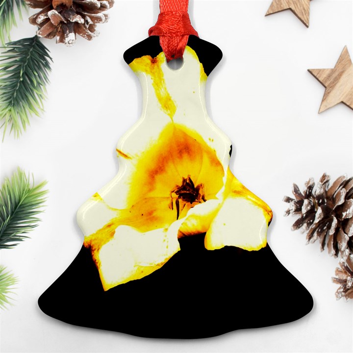 Yellow and Orange Tulip Christmas Tree Ornament (Two Sides)