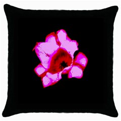 Pink And Red Tulip Throw Pillow Case (black) by okhismakingart