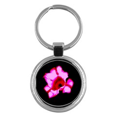 Pink And Red Tulip Key Chain (round) by okhismakingart