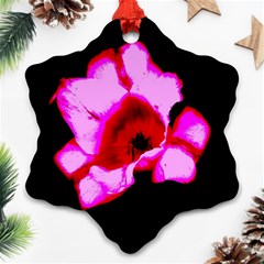 Pink And Red Tulip Ornament (snowflake) by okhismakingart