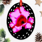 Pink and Red Tulip Ornament (Oval Filigree) Front