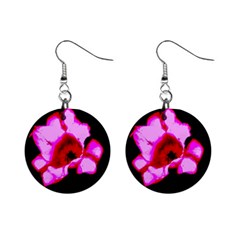 Pink And Red Tulip Mini Button Earrings by okhismakingart