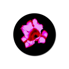 Pink And Red Tulip Rubber Coaster (round)  by okhismakingart