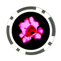 Pink And Red Tulip Poker Chip Card Guard by okhismakingart