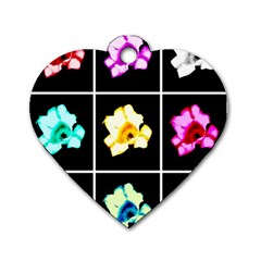 Tulip Collage Dog Tag Heart (one Side) by okhismakingart