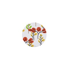 Tree Autumn Forest Landscape 1  Mini Buttons by Mariart