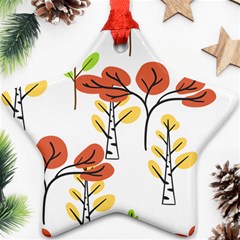 Tree Autumn Forest Landscape Ornament (star) by Mariart