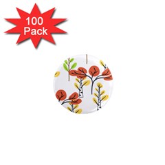 Tree Autumn Forest Landscape 1  Mini Magnets (100 Pack)  by Mariart