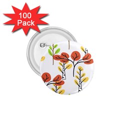 Tree Autumn Forest Landscape 1 75  Buttons (100 Pack)  by Mariart