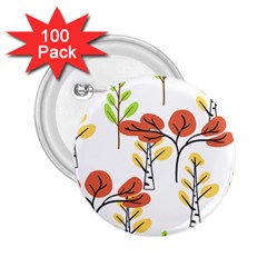 Tree Autumn Forest Landscape 2 25  Buttons (100 Pack)  by Mariart