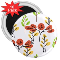 Tree Autumn Forest Landscape 3  Magnets (10 Pack)  by Mariart