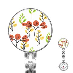 Tree Autumn Forest Landscape Stainless Steel Nurses Watch by Mariart