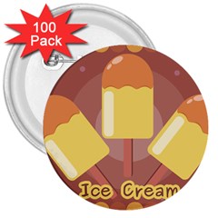 Cream Sweet Icecream 3  Buttons (100 Pack)  by Bajindul