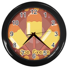 Cream Sweet Icecream Wall Clock (black) by Bajindul