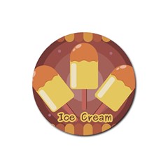 Cream Sweet Icecream Rubber Round Coaster (4 Pack)  by Bajindul