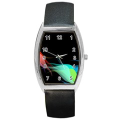 Flower 3d Colorm Design Background Barrel Style Metal Watch