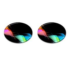 Flower 3d Colorm Design Background Cufflinks (oval)