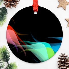 Flower 3d Colorm Design Background Round Ornament (two Sides)