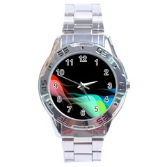 Flower 3d Colorm Design Background Stainless Steel Analogue Watch by HermanTelo