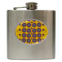 Bohemian Rare  Fantasy Flowers In The Festive Sun Hip Flask (6 Oz) by pepitasart