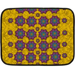 Bohemian Rare  Fantasy Flowers In The Festive Sun Fleece Blanket (mini) by pepitasart