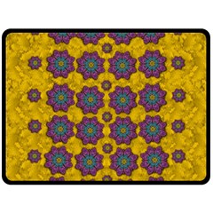 Bohemian Rare  Fantasy Flowers In The Festive Sun Fleece Blanket (large)  by pepitasart