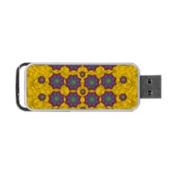 Bohemian Rare  Fantasy Flowers In The Festive Sun Portable Usb Flash (two Sides) by pepitasart