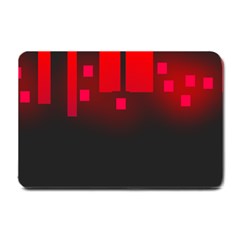 Light Neon City Buildings Sky Red Small Doormat  by HermanTelo