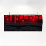 Light Neon City Buildings Sky Red Hand Towel Front