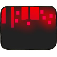 Light Neon City Buildings Sky Red Double Sided Fleece Blanket (mini) 