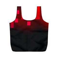 Light Neon City Buildings Sky Red Full Print Recycle Bag (m) by HermanTelo