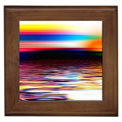 Lake Sea Water Wave Sunset Framed Tile by HermanTelo