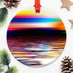 Lake Sea Water Wave Sunset Ornament (round) by HermanTelo