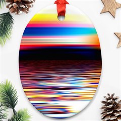 Lake Sea Water Wave Sunset Ornament (oval) by HermanTelo