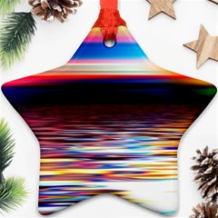 Lake Sea Water Wave Sunset Ornament (star) by HermanTelo