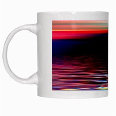 Lake Sea Water Wave Sunset White Mugs by HermanTelo