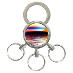 Lake Sea Water Wave Sunset 3-ring Key Chain by HermanTelo