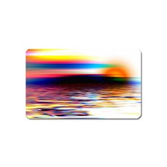 Lake Sea Water Wave Sunset Magnet (name Card) by HermanTelo