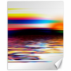 Lake Sea Water Wave Sunset Canvas 11  X 14  by HermanTelo