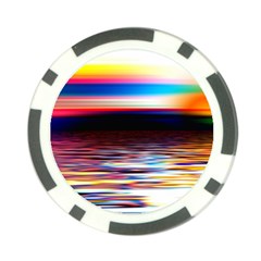 Lake Sea Water Wave Sunset Poker Chip Card Guard