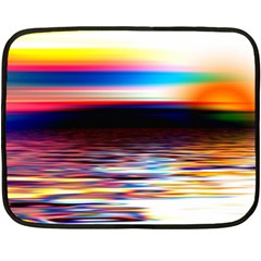 Lake Sea Water Wave Sunset Fleece Blanket (mini) by HermanTelo