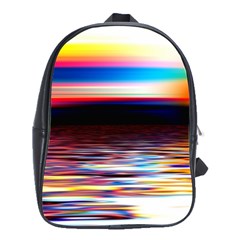 Lake Sea Water Wave Sunset School Bag (large)