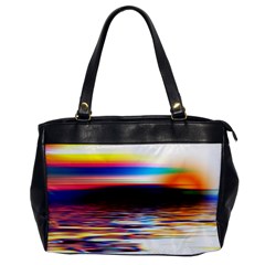 Lake Sea Water Wave Sunset Oversize Office Handbag by HermanTelo