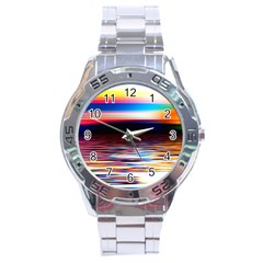 Lake Sea Water Wave Sunset Stainless Steel Analogue Watch