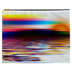 Lake Sea Water Wave Sunset Cosmetic Bag (xxxl) by HermanTelo