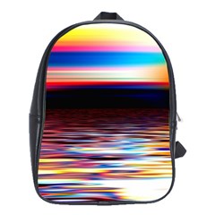 Lake Sea Water Wave Sunset School Bag (xl)