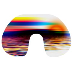 Lake Sea Water Wave Sunset Travel Neck Pillow by HermanTelo