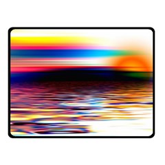 Lake Sea Water Wave Sunset Double Sided Fleece Blanket (small)  by HermanTelo